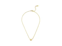 Pave and Polished Ring Pendant Necklace