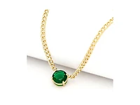 Emerald Crystal Solitaire Pendant Necklace