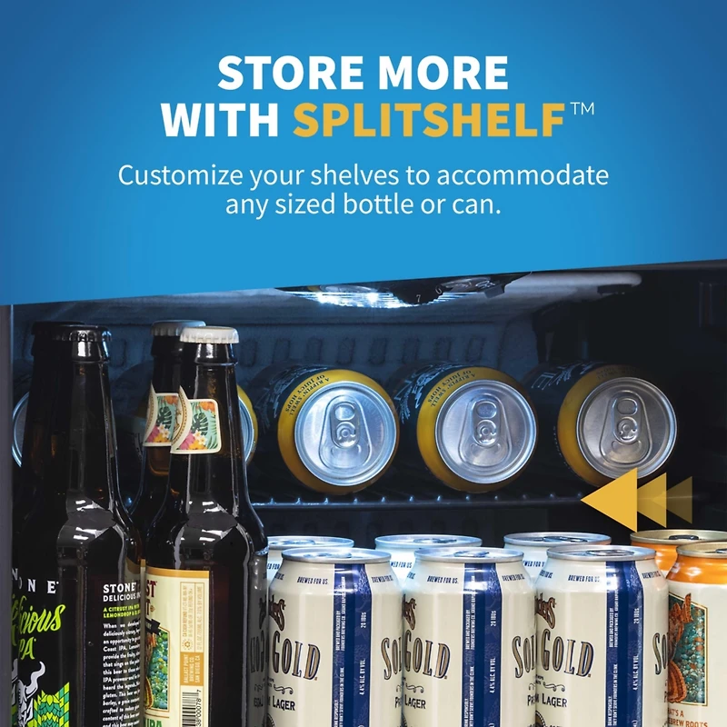 Newair "Beers of the World" 126 Can Beer and Beverage Fridge with SplitShelf