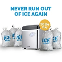 Newair Countertop 50 lbs. of Ice a Day Bullet Ice Maker in Stainless Steel