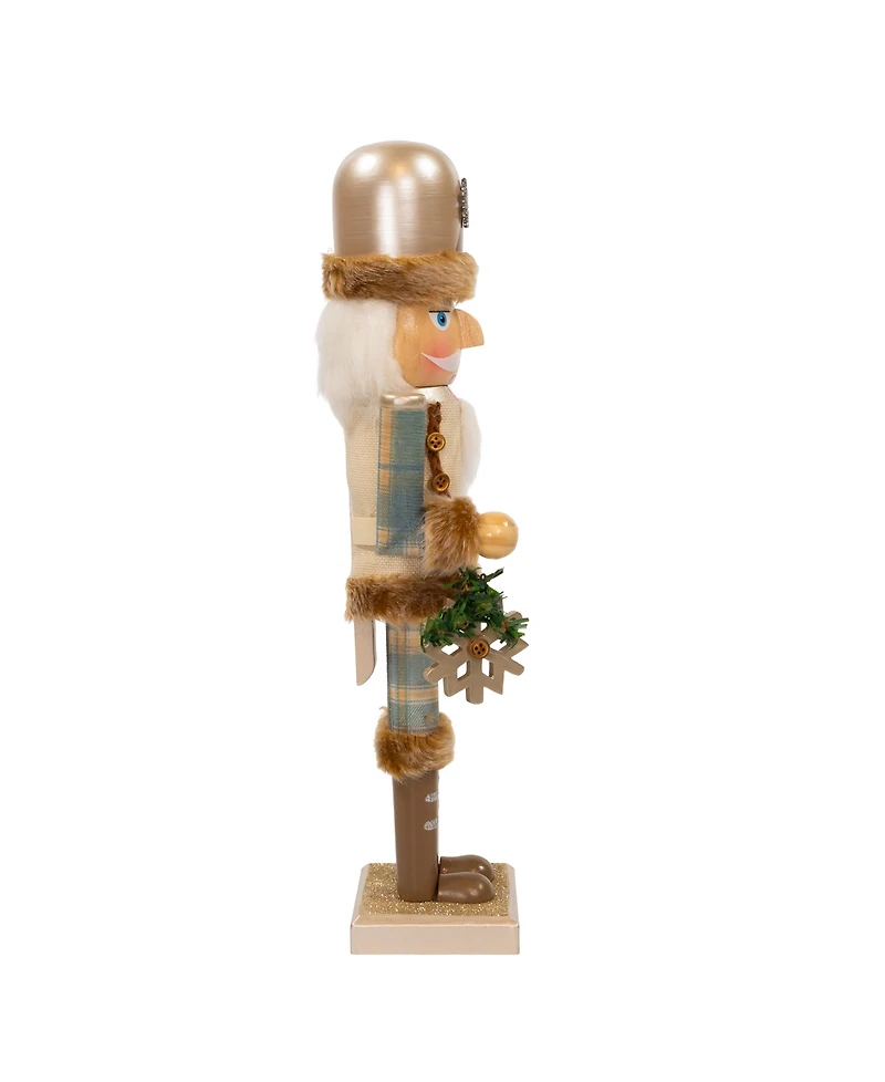 Kurt Adler 15" Wooden Rustic Glamour Nutcracker