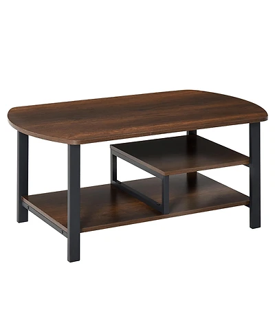 Homcom 3-Tier Metal Frame Table w/Undershelves for Living Room or Office
