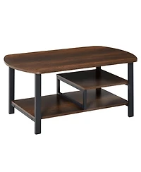 Homcom 3-Tier Metal Frame Table w/Undershelves for Living Room or Office