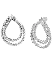 Diamond Spiral Shared Prong Hoop Earrings (2 ct. t.w.) in 10k White Gold