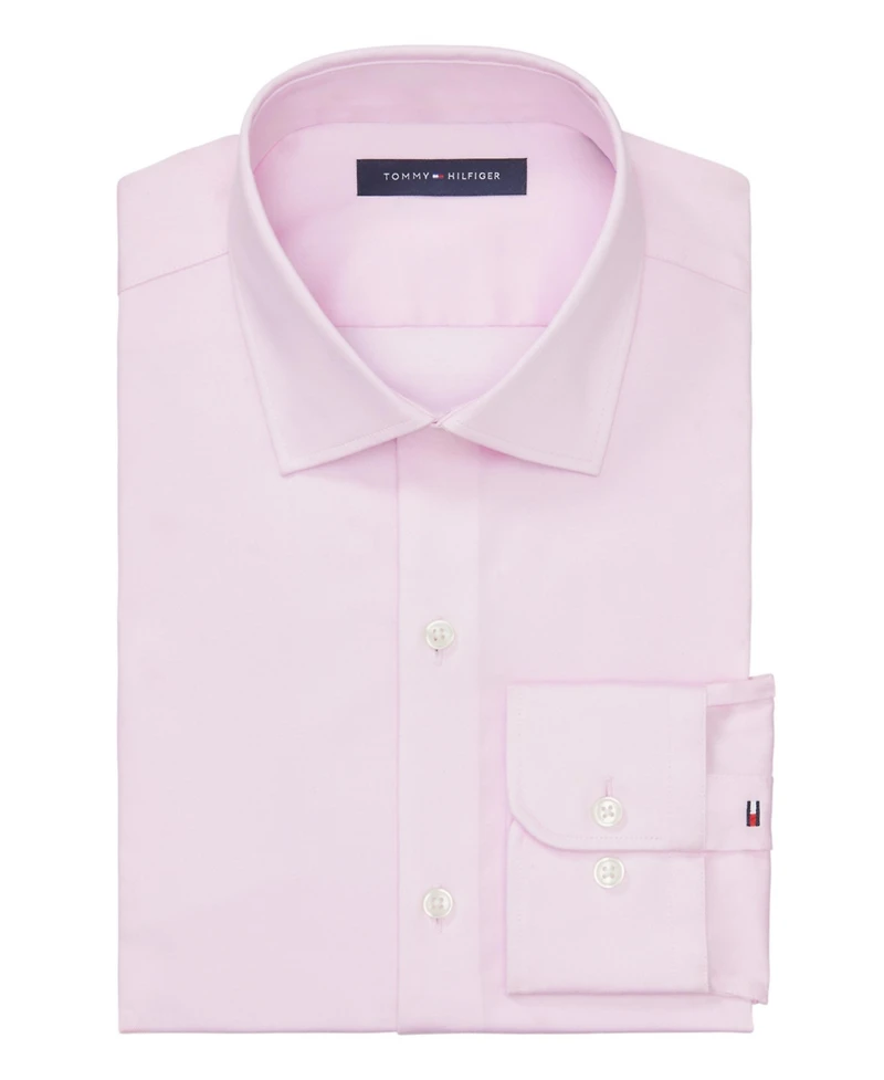 Tommy Hilfiger Men's Slim Fit Th Flex Essentials Wrinkle Resistant Stretch Dress Shirt