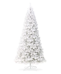 Glitzhome 10' Pre-Lit Pine Slim Artificial Christmas Tree with 800 Warm Lights, Three Function