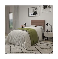 Merrick Lane Coppola Twin Headboard With Tufted Upholstery And Powder Coated Metal Frame