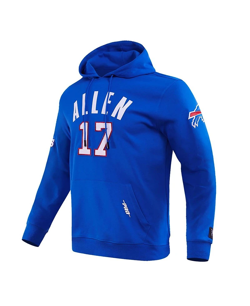 Men's Pro Standard Josh Allen Royal Buffalo Bills Player Name and Number Pullover Hoodie
