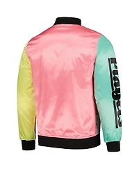 Men's Freeze Max Pink Looney Tunes Graphic Satin Full-Snap Jacket