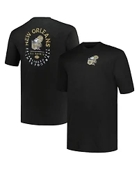 Men's Profile Black New Orleans Saints Big and Tall Two-Hit Throwback T-shirt
