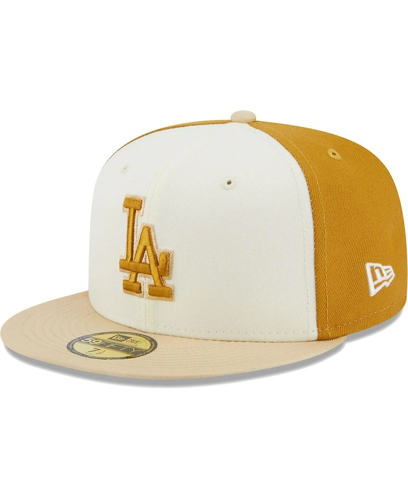 Men's New Era Cream, Gold Los Angeles Dodgers Chrome Anniversary 59FIFTY Fitted Hat