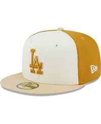 Men's New Era Cream, Gold Los Angeles Dodgers Chrome Anniversary 59FIFTY Fitted Hat