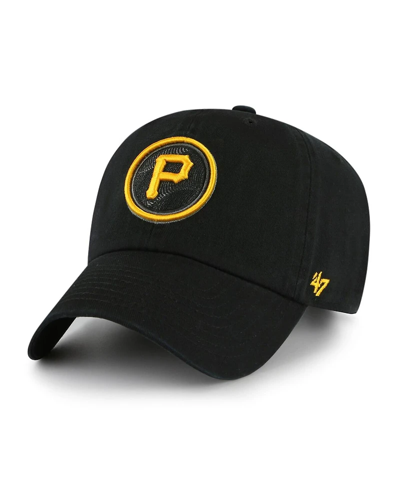 Men's '47 Brand Black Pittsburgh Pirates 2023 City Connect Clean Up Adjustable Hat