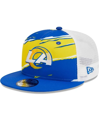 Men's New Era Royal Los Angeles Rams Tear Trucker 9FIFTY Snapback Hat