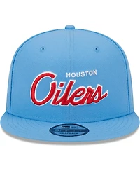 Men's New Era Light Blue Houston Oilers Gridiron Classics Main Script 9FIFTY Snapback Hat