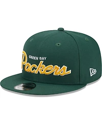 Men's New Era Green Green Bay Packers Main Script 9FIFTY Snapback Hat