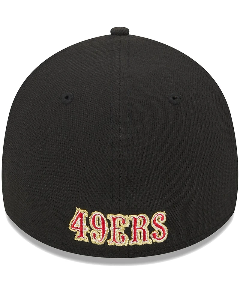 Men's New Era Black San Francisco 49ers Main 39THIRTY Flex Hat