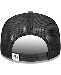 Big Boys and Girls New Era Camo Green Bay Packers Main Trucker 9FIFTY Snapback Hat