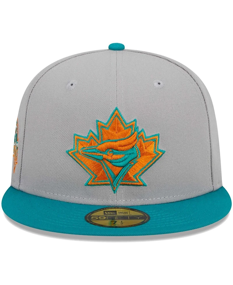 Men's New Era Gray, Teal Toronto Blue Jays 59FIFTY Fitted Hat