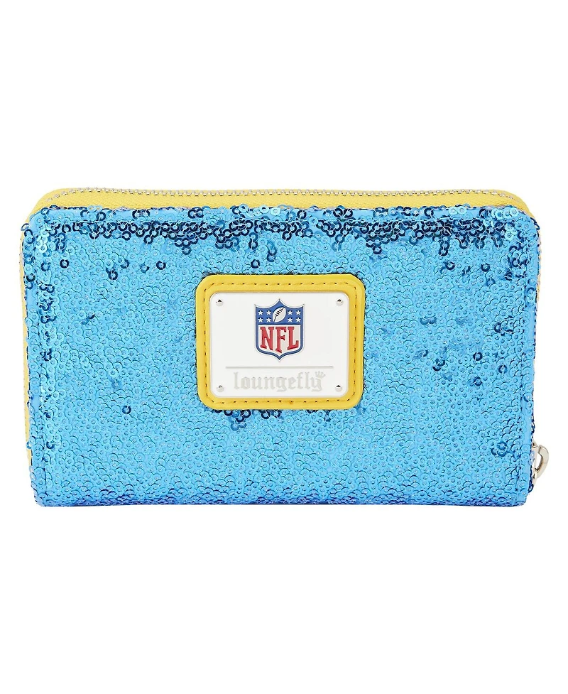Women's Loungefly Los Angeles Chargers Sequin Zip-Around Wallet