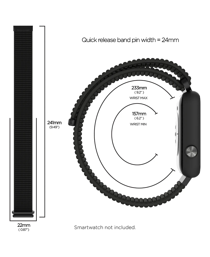 iTouch Unisex Air 4 Black Fabric Strap