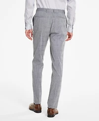 Dkny Men's Modern-Fit Black & White Plaid Suit Separate Pants