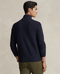 Polo Ralph Lauren Men's Mesh-Knit Cotton Quarter-Zip Sweater