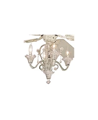 52" Casa Vieja Vintage Chic Ceiling Fan with Light Led Crystal Chandelier Rubbed White Living Room Kitchen Bedroom