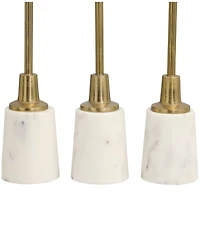 Aluminum Slim Candle Holder with White Marble Base 15", 13" and 11"H, Set of 3