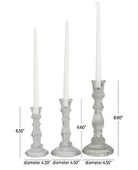 The Novogratz Clear Glass Candle Holder, Set of 3