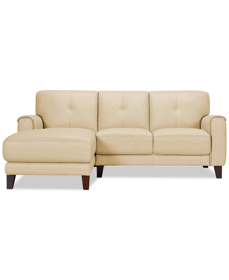 Closeout! Ashlinn 86" 2-Pc. Pastel Leather Sectional, Created for Macy's