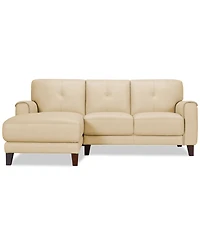 Closeout! Ashlinn 86" 2-Pc. Pastel Leather Sectional, Created for Macy's