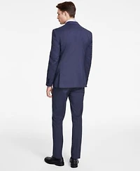 Dkny Mens Modern Fit Blue Mini Check Suit Separates