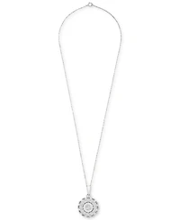 Wrapped in Love Diamond Flower Pendant Necklace (1/2 ct. tw) in 14k White Gold, 18" + 2" extender, Created for Macy's