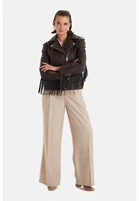 Furniq Uk Women's Genuine Leather Jacket, Brown