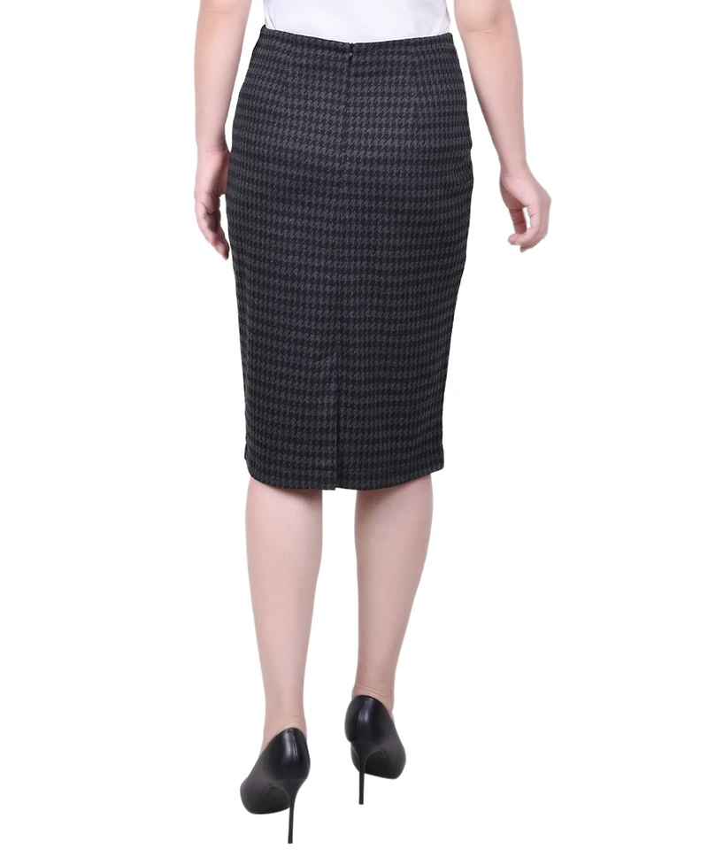 Ny Collection Petite Printed Knee Length Double Knit Skirt