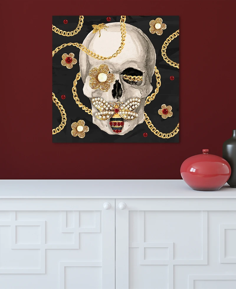 Empire Art Direct "Gold-Tone Digger" Frameless Free Floating Tempered Glass Panel Graphic Wall Art, 24" x 24" x 0.2"