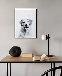 Empire Art Direct "golden Retriever" Pet Paintings on Printed Glass Encased with A Black Anodized Frame, 24" x 18" x 1"