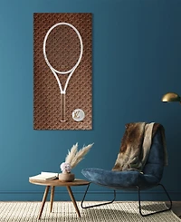 Empire Art Direct "Louis Vuitton Vibes Racquet" Frameless Free Floating Tempered Glass Panel Graphic Wall Art, 24" x 48" x 0.2"