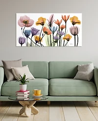 Empire Art Direct "Flowerscape Portrait" Frameless Free Floating Tempered Glass Panel Graphic Wall Art, 24" x 48" x 0.2"