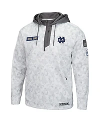 Men's Colosseum Arctic Camo Notre Dame Fighting Irish Oht Military-Inspired Appreciation Quarter-Zip Hoodie