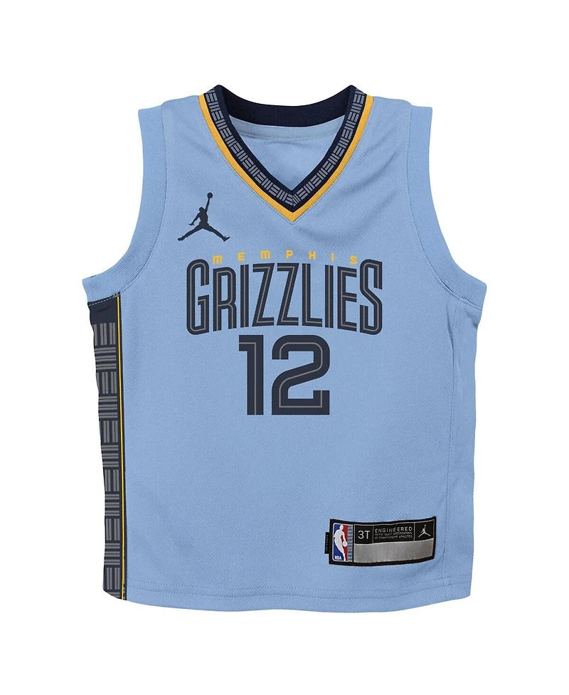 Preschool Boys and Girls Jordan Ja Morant Light Blue Memphis Grizzlies 2022/23 Statement Edition Jersey