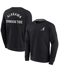 Men's and Women's Fanatics Signature Black Alabama Crimson Tide Super Soft Pullover Crew Sweatshirt