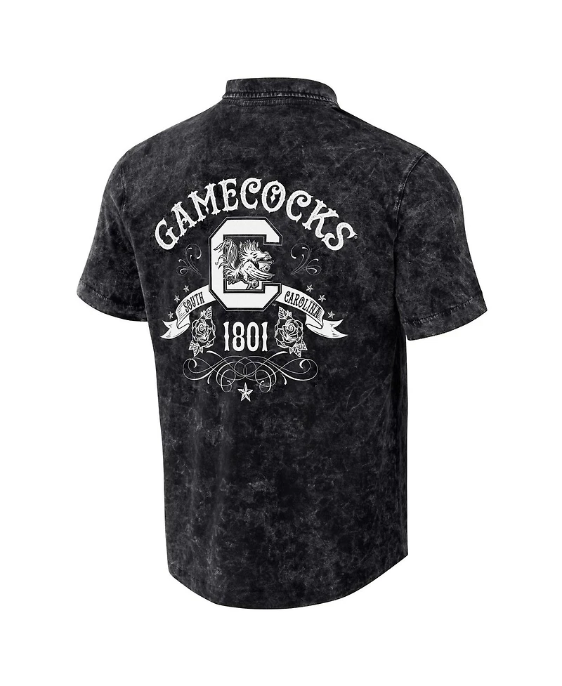 Men's Darius Rucker Collection by Fanatics Black Distressed South Carolina Gamecocks Team Color Button-Up Shirt