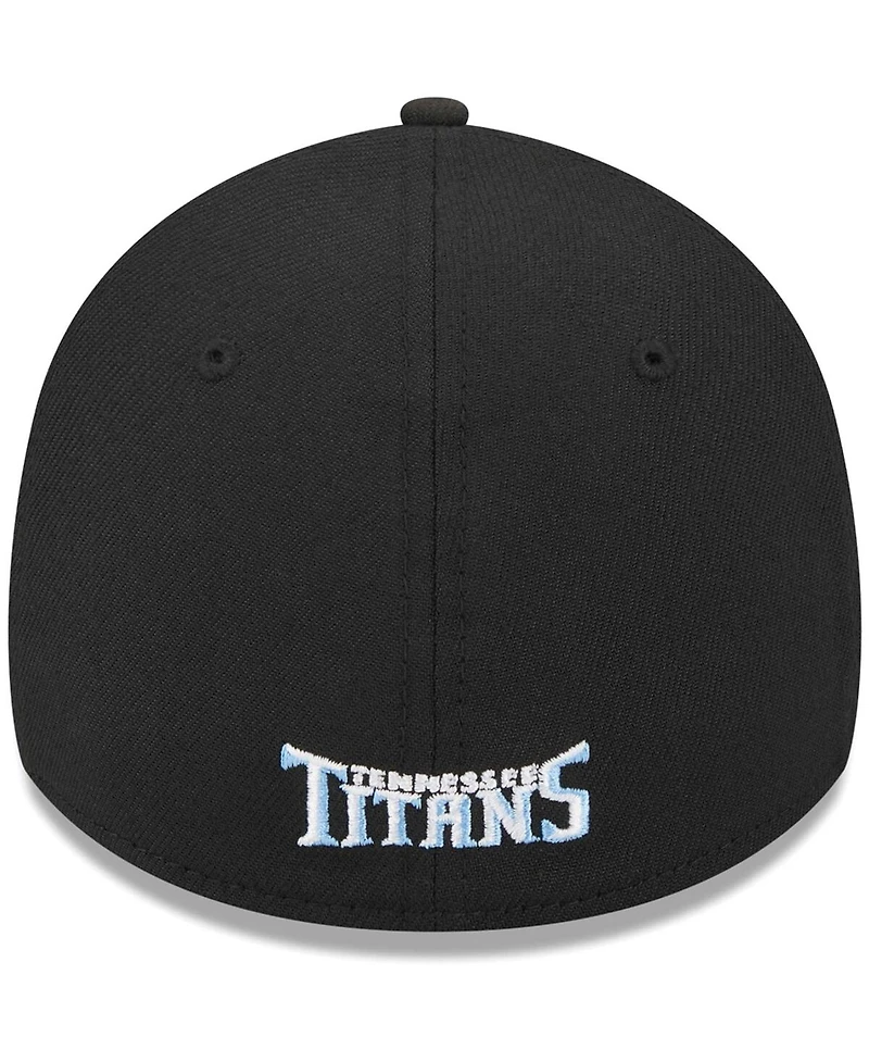 Men's New Era Black Tennessee Titans Main 39THIRTY Flex Hat