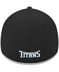 Men's New Era Black Tennessee Titans Main 39THIRTY Flex Hat