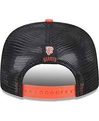 Men's New Era Black San Francisco Giants Speed Golfer Trucker Snapback Hat