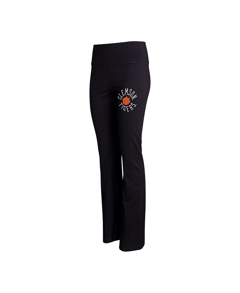 Women's Concepts Sport Black Clemson Tigers Enclave Tri-Blend Flared Leggings