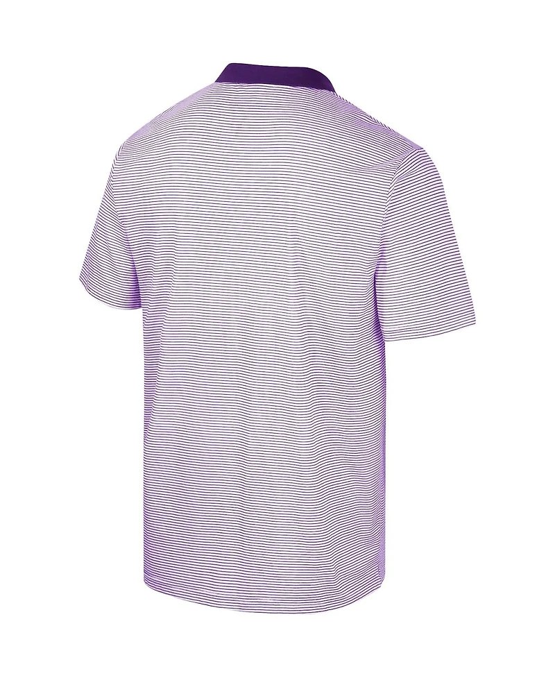 Men's Colosseum Purple, White Clemson Tigers Print Stripe Polo Shirt