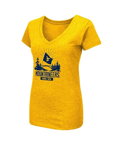 Women's Colosseum Navy West Virginia Mountaineers Fan V-Neck T-shirt
